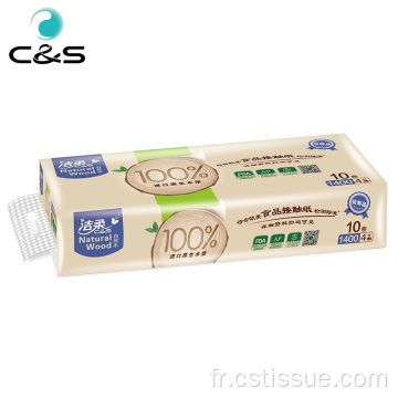 Papier de soie de toilette doux noyau en bois pur en bois pure